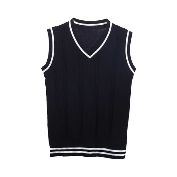 Wangkekeji Kids Boys Girls V Neck Vest Sweater Sleeveless Warm Knitted Pullover Knitwear Tops for Girls 7
