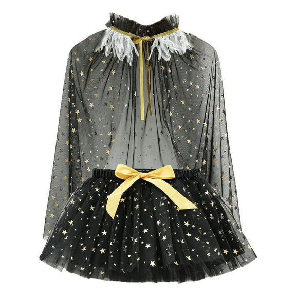 Wangkekeji Kids Girls Ballet Skirts Party Dance Skirt Holiday Party Lacing Cloak Set Mommy Blanket