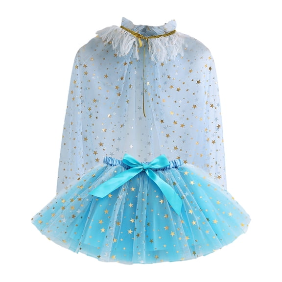 Wangkekeji Kids Girls Ballet Skirts Party Dance Skirt Holiday Party Lacing Cloak Set Mommy Blanket