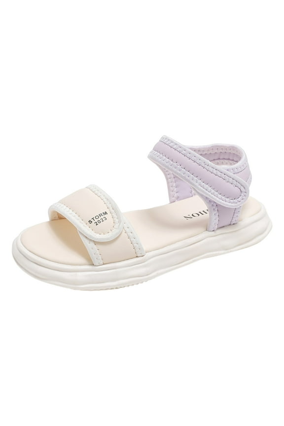 Kids Shoes Fashion Casual Flat Fish Mouth Sandals Comfortable Soft Sole Kids Beach Sandals Girls Shoes Flip Flops