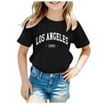 thumbnail image 1 of Wangkekeji Shirts For Teen Kids Boys Girls Casual Crew Neck Short Sleeve Letter Tops T Shirts, 1 of 4