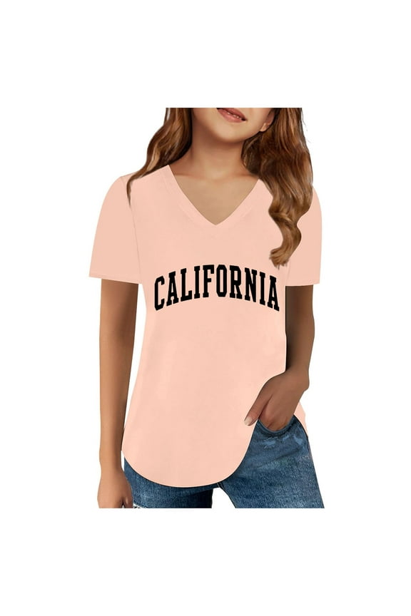 Shirts For Teen Kids Girls Child Short Sleeve Prints T Shirt Trendy Girls Fans Tops Girls Clothes Size 8