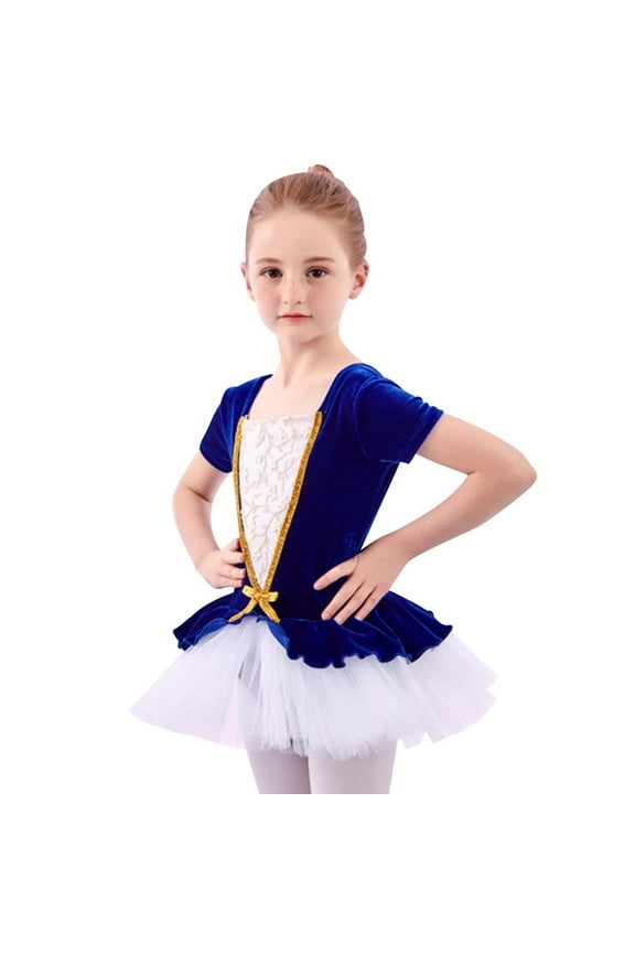 Short Sleeve Glitter Dance Ballet Tutu Leotard Ballerina Outfit For Girls Toddler Baby Girl Clothes