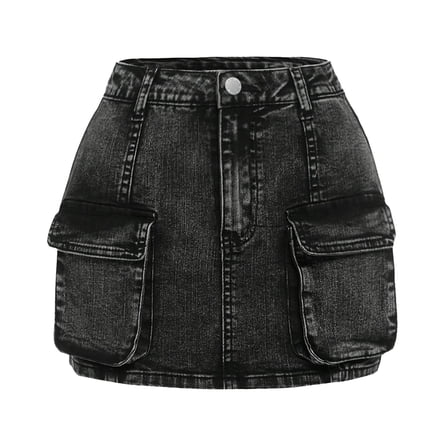 Wangkekeji Teenage Girl's Flip Front Pocket Denim Skirt Clothes Dresses