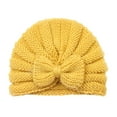 thumbnail image 1 of Wangkekeji Toddler Baby Boys Girls Knitted Cap Solid Bowknot Elastics Turban Hat Baby Girl Winter Mittens, 1 of 3