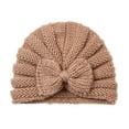 thumbnail image 1 of Wangkekeji Toddler Baby Boys Girls Knitted Cap Solid Bowknot Elastics Turban Hat Winter Hat, 1 of 3