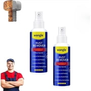 Wangle Rust Remover Spray - 2026 Upgraded Fast-Acting Formula, Anti-Rust Lubricant & Multi-Purpose Metal Care for Cars, Tools, Chains & Outdoor Equipment 2-Pack P
