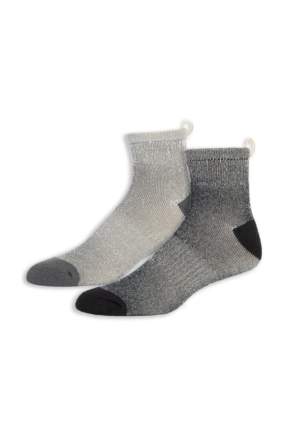 Wangler Men's Performance 2 Pair Full Cushion Moisture Wicking Quarter Ankle Socks 10-13 Sock / 6-12 Shoe