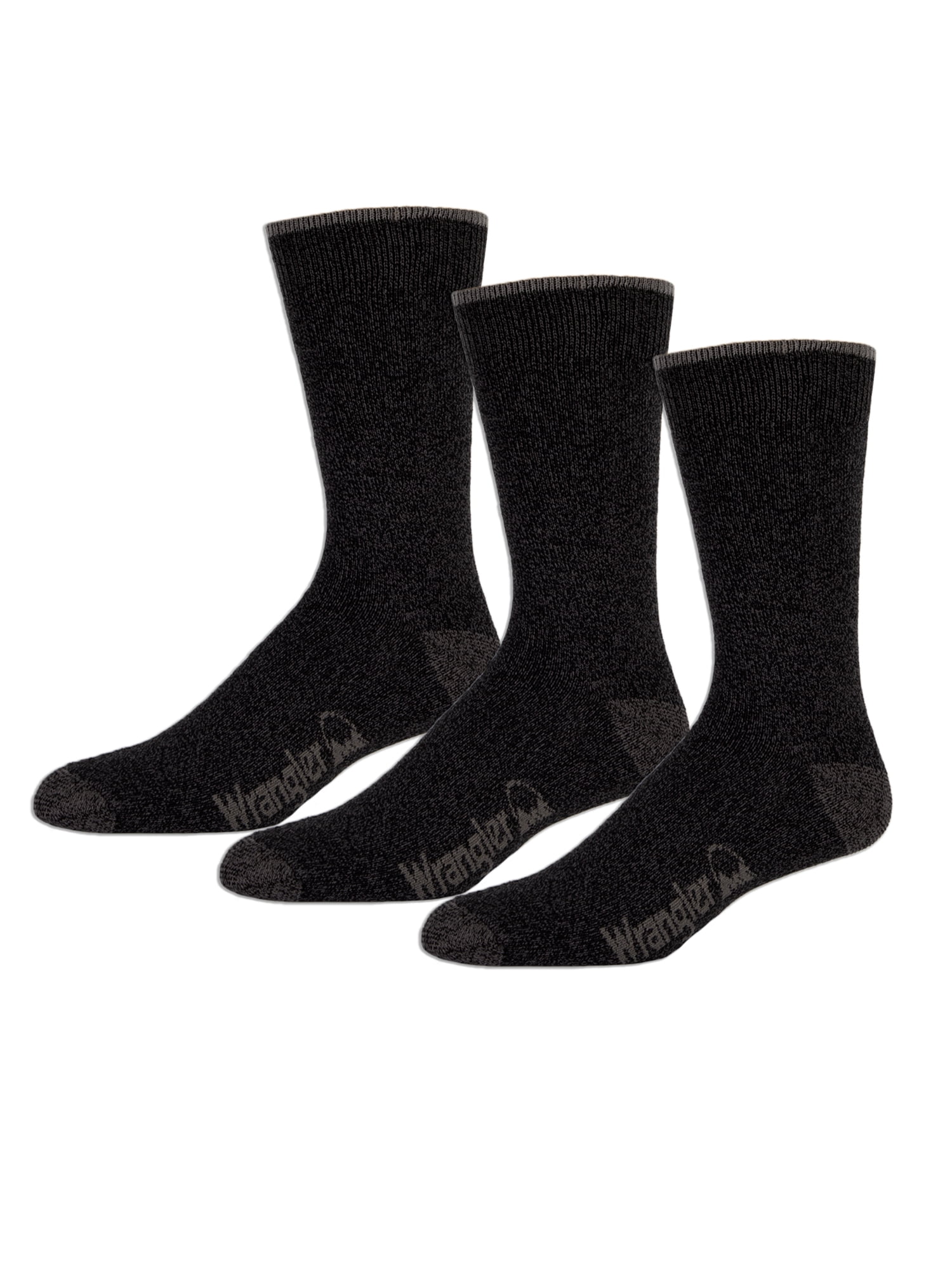 Wangler Men's Performance 3 Pair Full Cushion Moisture Wicking Crew Socks 1013 Sock / 612 Shoe