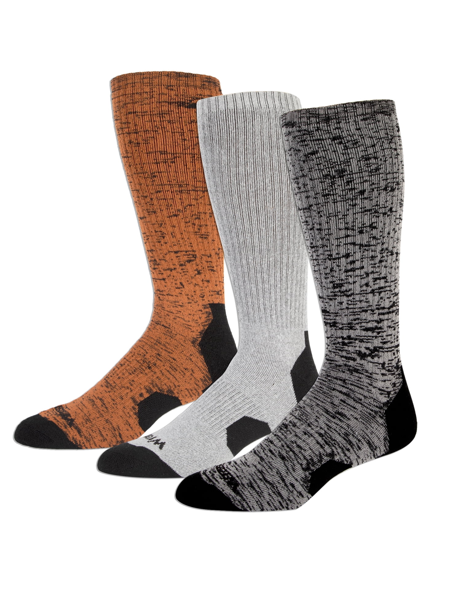 Wangler Men's Performance 3 Pair Full Cushion Moisture Wicking Crew