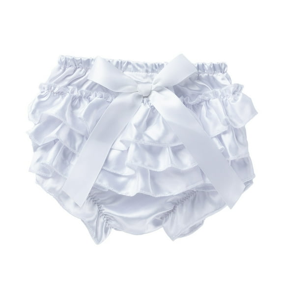 Wangmeiwg Adorable Girl Ruffle Bowknot Nappy Panty Underwear Set for Toddler Baby Outfits M White