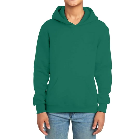 Wangmeiwg Boys Girls Long Sleeve Pullover Hooded Sweater Solid Casual Outerwear Cozy Lined Comfortable Kids Wear 10-11 Years Dark Green