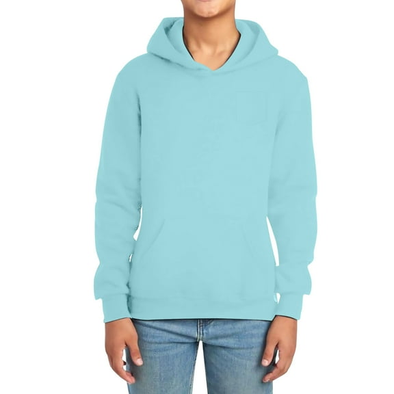Wangmeiwg Boys Girls Long Sleeve Pullover Hooded Sweater Solid Casual Outerwear Cozy Lined Comfortable Kids Wear 2-3 Years Blue