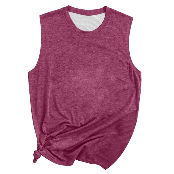 Wangmeiwg Casual Everyday Sleeveless Tank Top for Women with Printed Graphic – Lightweight Breathable Summer for Daily Wear Purple L