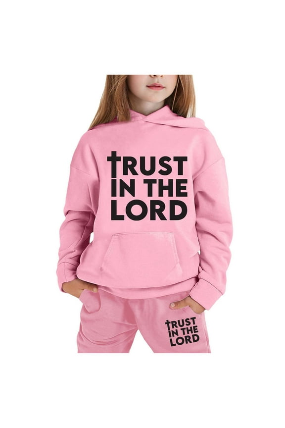 Children's Long Sleeved Hooded Hoodie Set Girl Outfits Size 6x