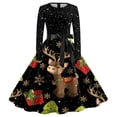 thumbnail image 1 of Wangmeiwg Christmas Dresses for Women Elegant Women's Casual Long Sleeve O Neck Party Dress for Evening Prom Beach Christmas Fashion XL Green, 1 of 3