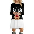 thumbnail image 1 of Wangmeiwg Christmas Dresses for Women Women Autumn Winter Casual Fashion Christmas Print Round Neck Long Sleeve Elegant Party Dress S Khaki, 1 of 5
