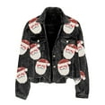 thumbnail image 1 of Wangmeiwg Christmas Outfits for Women Autumn Winter Corduroy Baseball Jacket with Festive Santa Sequined Embroidery for Women Casual Outerwear, 1 of 2