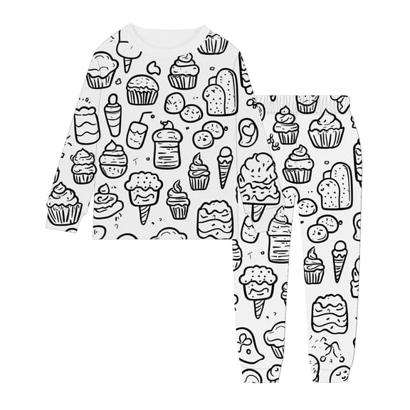 Wangmeiwg DIY Hand Painted Kids Homewear Play Set Washable Coloring Pajama Outfit For Children Activity Wear 3-4 Years White