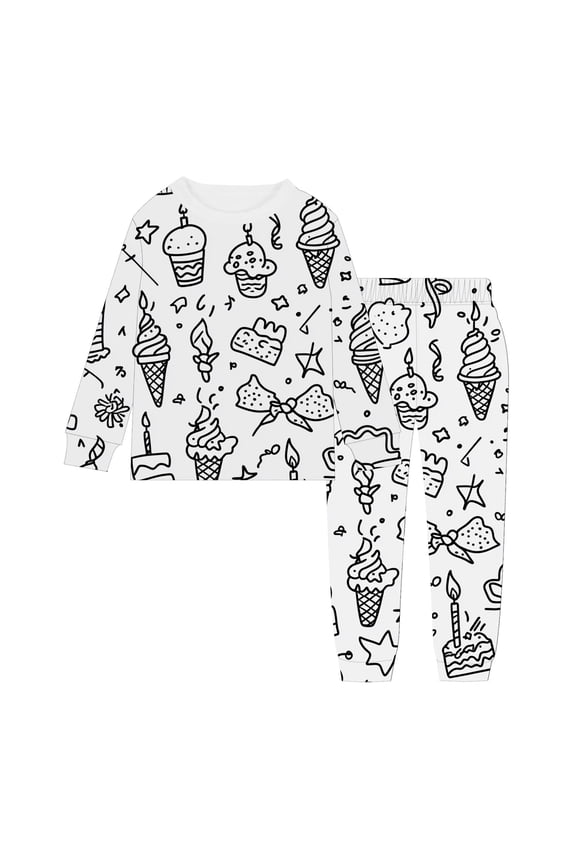 DIY Hand Painting Craft Kit for Kids Wearable Art Pajama Set Homewear Outfit for Girls and Boys 2-3 Years White