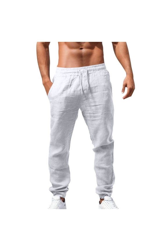 Effortless Everyday Women's Casual Pants for Comfortable Everyday Wear Featuring Elastic Waist and Breathable Fabric White