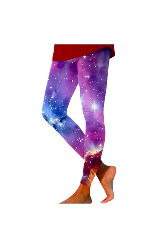 Galaxy Print Leggings For Women Fashionable High Waisted Compression Tights Yoga Pants Workout Gear Everyday Wear Stretchy Comfortable Breathable Women