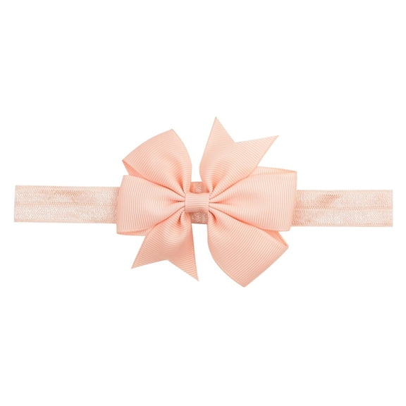 Wangmeiwg Gentle Stretchy Ribbon Bow Headbands For Girls And Babies Comfortable Elastic Hair Accessories For Kids Daily Wear One Size Light Pink