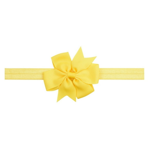 Wangmeiwg Gentle Stretchy Ribbon Bow Headbands For Girls And Babies Comfortable Elastic Hair Accessories For Kids Daily Wear One Size Yellow