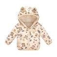 thumbnail image 1 of Wangmeiwg Girls Down Coat Winter Warm Jacket With Adorable Animal Print Insulated Soft Lightweight Hooded Outerwear For Toddlers And Kids 6-12 Months Khaki, 1 of 9