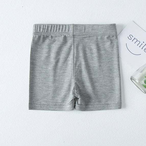 Wangmeiwg Girls Dance Shorts Solid Color Breathable Bike Shorts for Kids Wear Comfortable Stretchy Soft Playwear 6-7 Years Grey