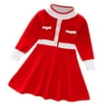 thumbnail image 1 of Wangmeiwg Girls' Dresses Elegant Girls Long Sleeve Knitted Winter Dress with Round Neck for and Festive Celebrations 4-5 Years Red, 1 of 4