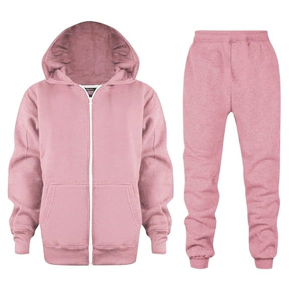 Wangmeiwg Girls Long Sleeve Zip Up Hooded Pullover And Soft Jogger Pants Winter Tracksuit Comfy Athletic Two Piece Casual Outfit For Youth Toddler Kids Playwear 9-10 Years Red