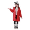 thumbnail image 1 of Wangmeiwg Girls Warm Long Down Jacket Thickened Knee Length Winter Coat For Youth And Kids Outerwear 3-4 Years Red, 1 of 4