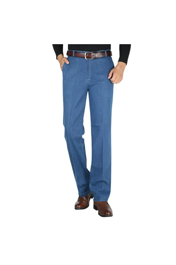 Men's Jeans Product Category Men High Waist Straight Fit Jeans High Waist Straight Fit Stretch Denim Light Blue