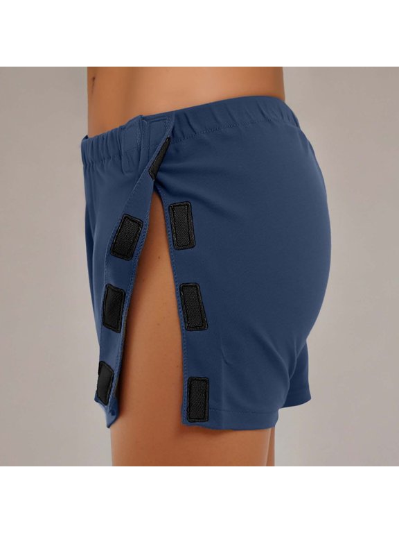 Men's Underwear Easy-On Front-Closure Comfort Briefs for Postoperative Care and Limited Mobility Patients Blue