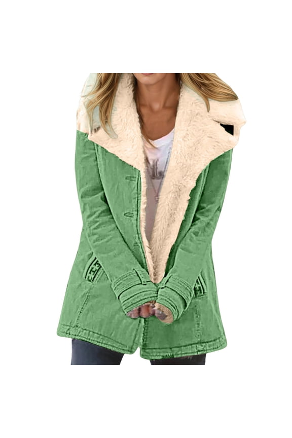 Mid Length Womens Jacket With Attached Hood Long Sleeve Soft Outerwear For Cold Weather Comfort And Casual Style Green2 L