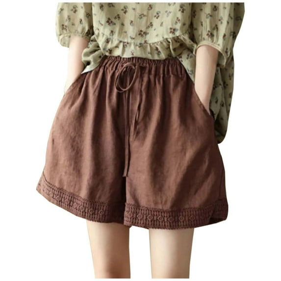 Wangmeiwg Plus Size Women's High Waist Casual Pants Comfortable Loose Crochet Wide Leg Trousers For Moms Baying Suits