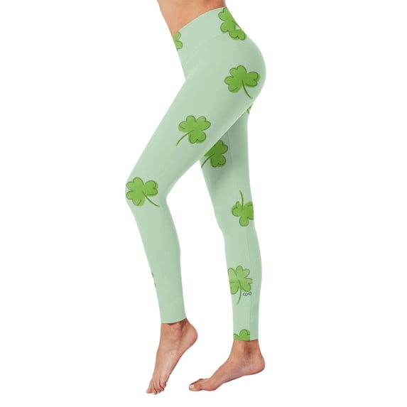 Wangmeiwg St Patricks Day Leggings for Women Women's Leggings Tights Compression Yoga Running Fitness High Waist Leggings Mint Green M
