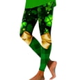 thumbnail image 1 of Wangmeiwg St Patricks Day Leggings for Women Women's Workout Leggings with Color Block Print for Yoga Running and Daily Comfort Yellow XXL, 1 of 4