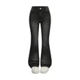 thumbnail image 1 of Wangmeiwg Stretch Flare Jeans For Girls Comfortable Skinny Denim Pants Fashionable Casual Wear With Elastic Waist Soft Fabric Durable Stitching 13-14 Years Grey, 1 of 4
