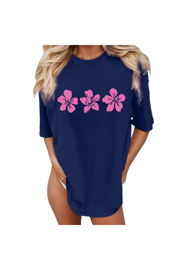 T Shirt Beach Oversized Graphic Tees For Women Vintage Baggy Shirts Summer Vacation Tops Workout Women Shirt