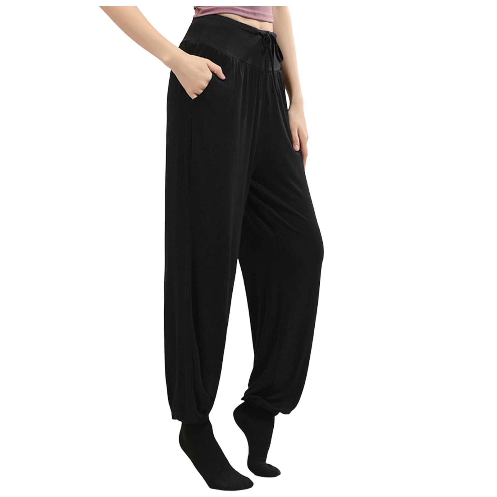 Lofbaz Pantaloni Yoga Con Tasche – Vita Alta Modale 95% – Jogging Harem Morbido Per Palestra E Relax