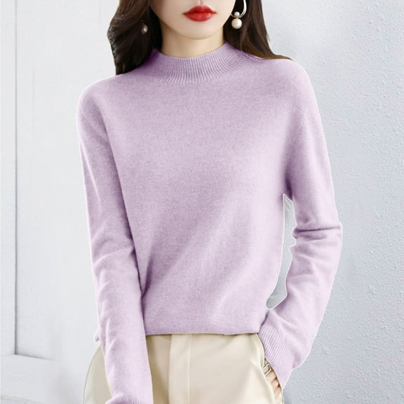 Wangmeiwg Thermal Underwear Top for Women Pure Long Sleeve Crew Neck Soft Warm Knit Fall Winter Comfort Layering Pink L