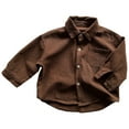 thumbnail image 1 of Wangmeiwg Toddler Boys Long Sleeve Button Down Shirt Comfortable Casual Wear Soft Versatile Outfit For Spring Fall Season 2-3 Years Coffee, 1 of 3