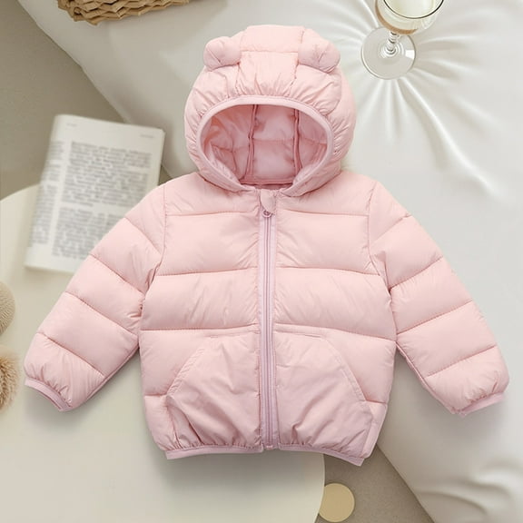 Wangmeiwg Warm Insulated Boys Down Jacket Windproof Lightweight Winter Coat For Toddler Children Outerwear 6-12 Months Pink