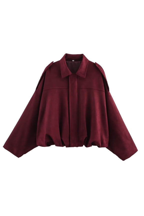 Stylish Women's Denim Outerwear Lapel Collar Spring Coat Casual Streetwear Oversized Long Sleeves Comfortable Jacket Red1 M