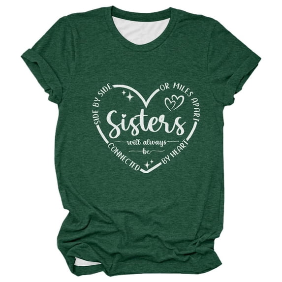 Wangmeiwg Women's Fashion Gradient Print Short Sleeve Round Neck T Shirt Top and Casual Dark Green S