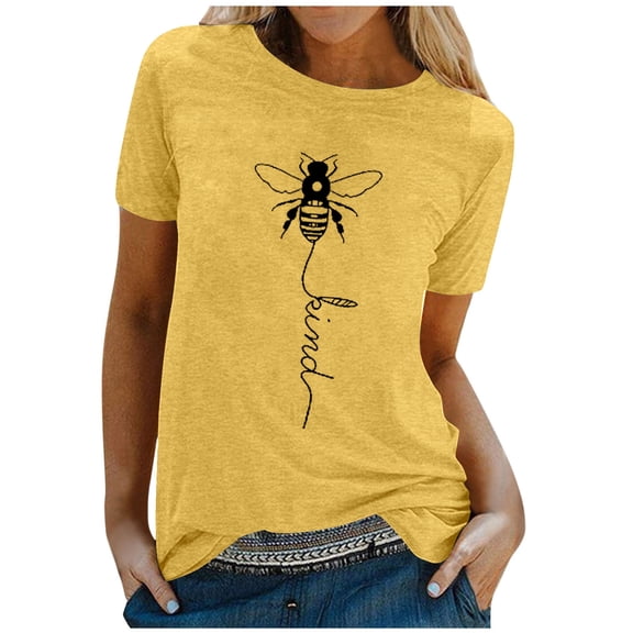 Wangmeiwg Women's Floral Print Round Neck T Shirt | Casual Short Sleeve Tee | Comfortable & Stylish Phrasing Shirt