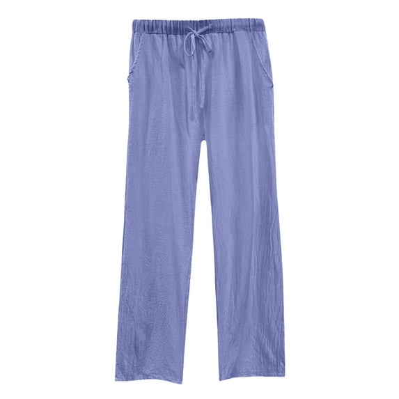 Wangmeiwg Women's Pants Women's Casual Pants Womens Daily Elastic Waist Workout Trousers Solid Long Pants Loose Casual Pockets Trousers Light Purple XXXXXL