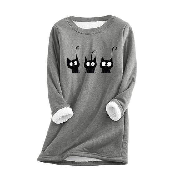 Wangmeiwg Women's Pullover With Print Comfortable Round Neck Winter Homewear Sweater Womens Long Sleeve Thermal